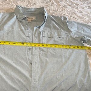Duluth Trading Co Light Gray Casual Button Down Shirt